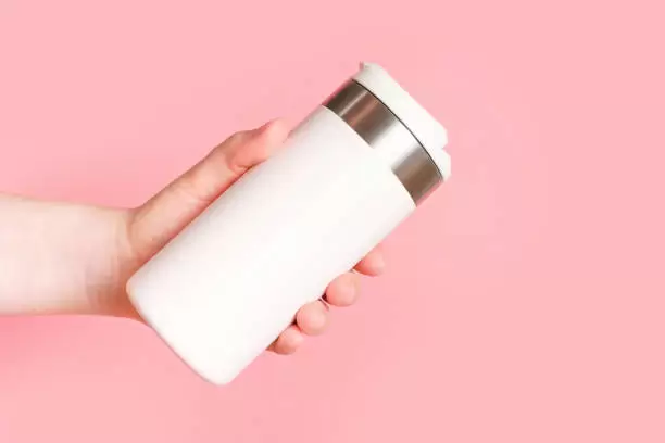 water bottle on table.