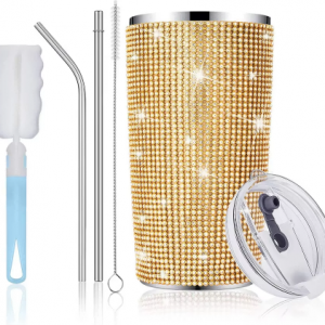 Diamond tumbler,luxury tumbler,fashionable drinkware,reusable tumbler,BPA-free tumbler,eco-friendly tumbler,unique gift ideas.