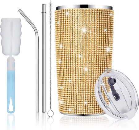 Diamond tumbler,luxury tumbler,fashionable drinkware,reusable tumbler,BPA-free tumbler,eco-friendly tumbler,unique gift ideas.