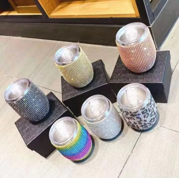 Custom Diamond Tumbler,Personalized Tumbler,Stainless Steel Drinkware,Customizable Tumblers for Hot and Cold Drinks,BPA-Free Reusable Tumbler
