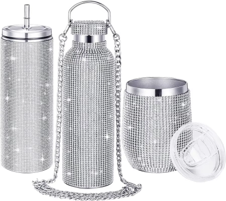 Diamond tumbler,luxury tumbler,fashionable drinkware,reusable tumbler,BPA-free tumbler,eco-friendly tumbler,unique gift ideas.