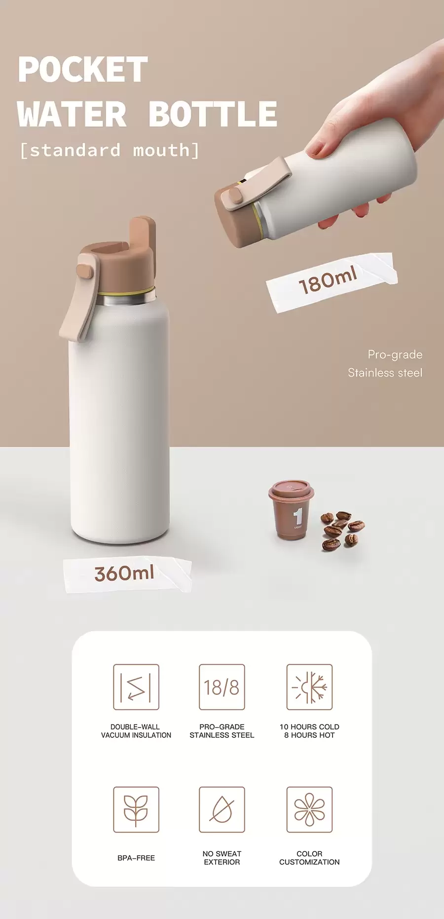 double wall stainless steel water bottle