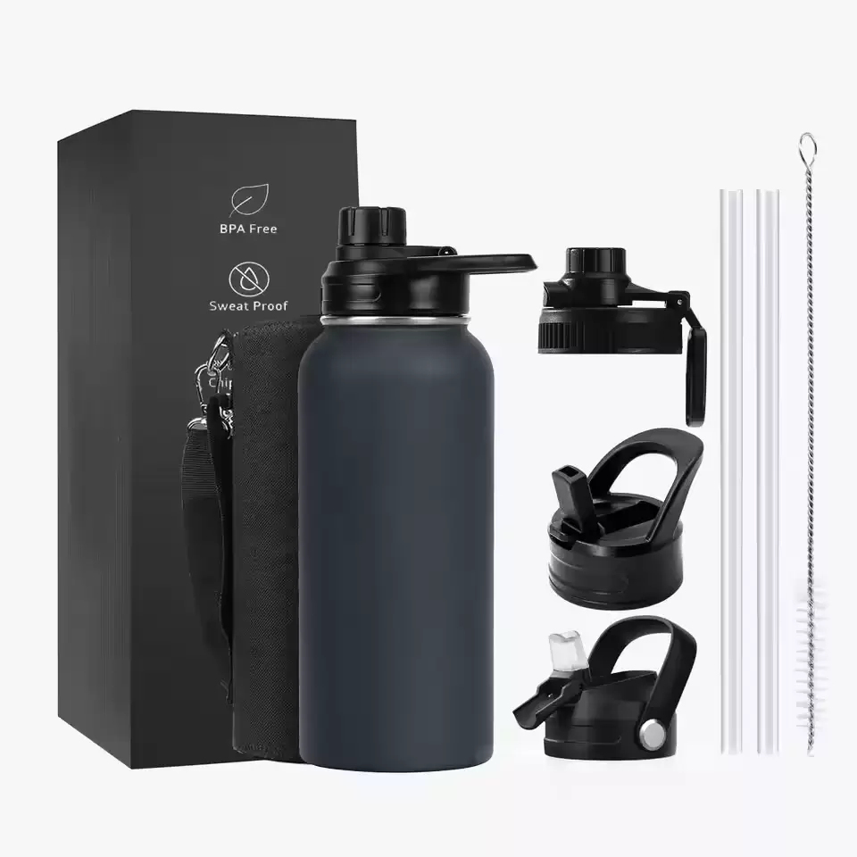 matte black stainless steel water bottle