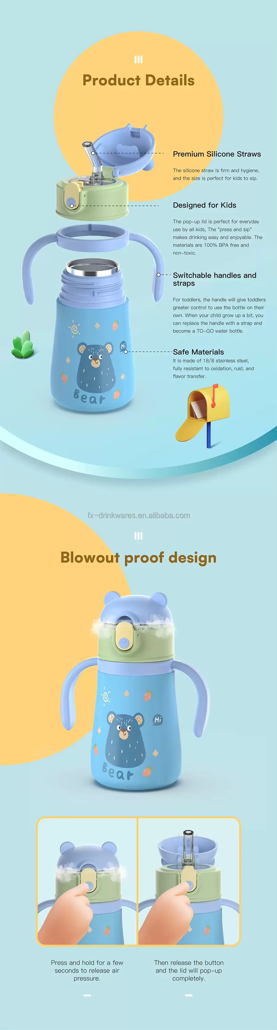 wholesale kids water bottles