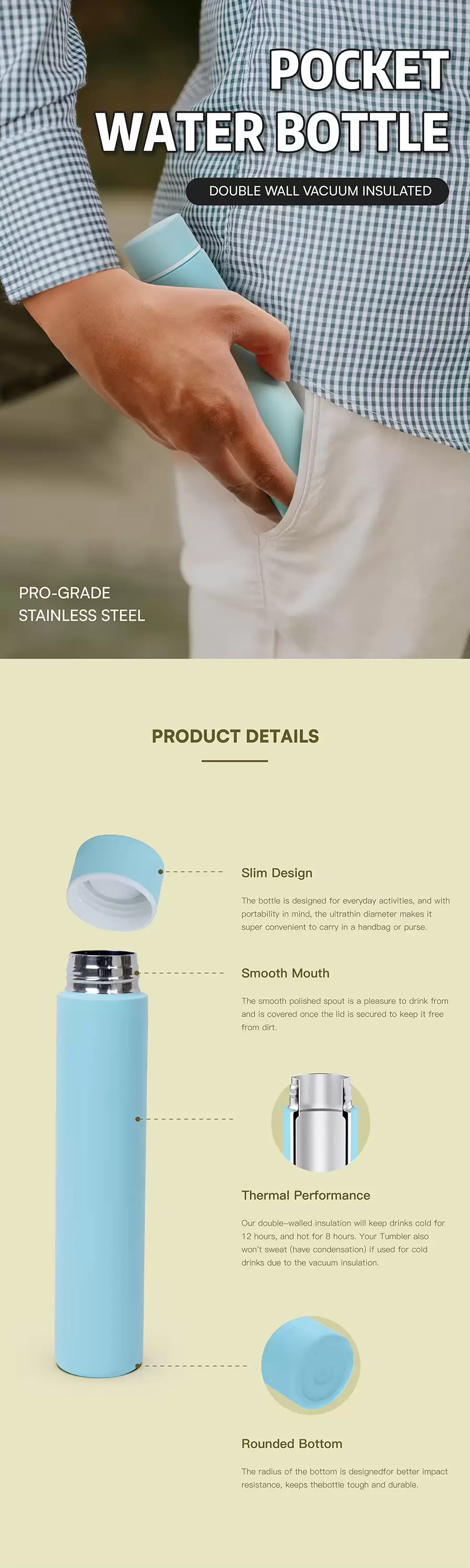 mini stainless steel water bottle