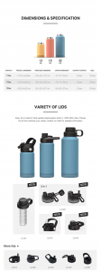 black stainless steel water bottle