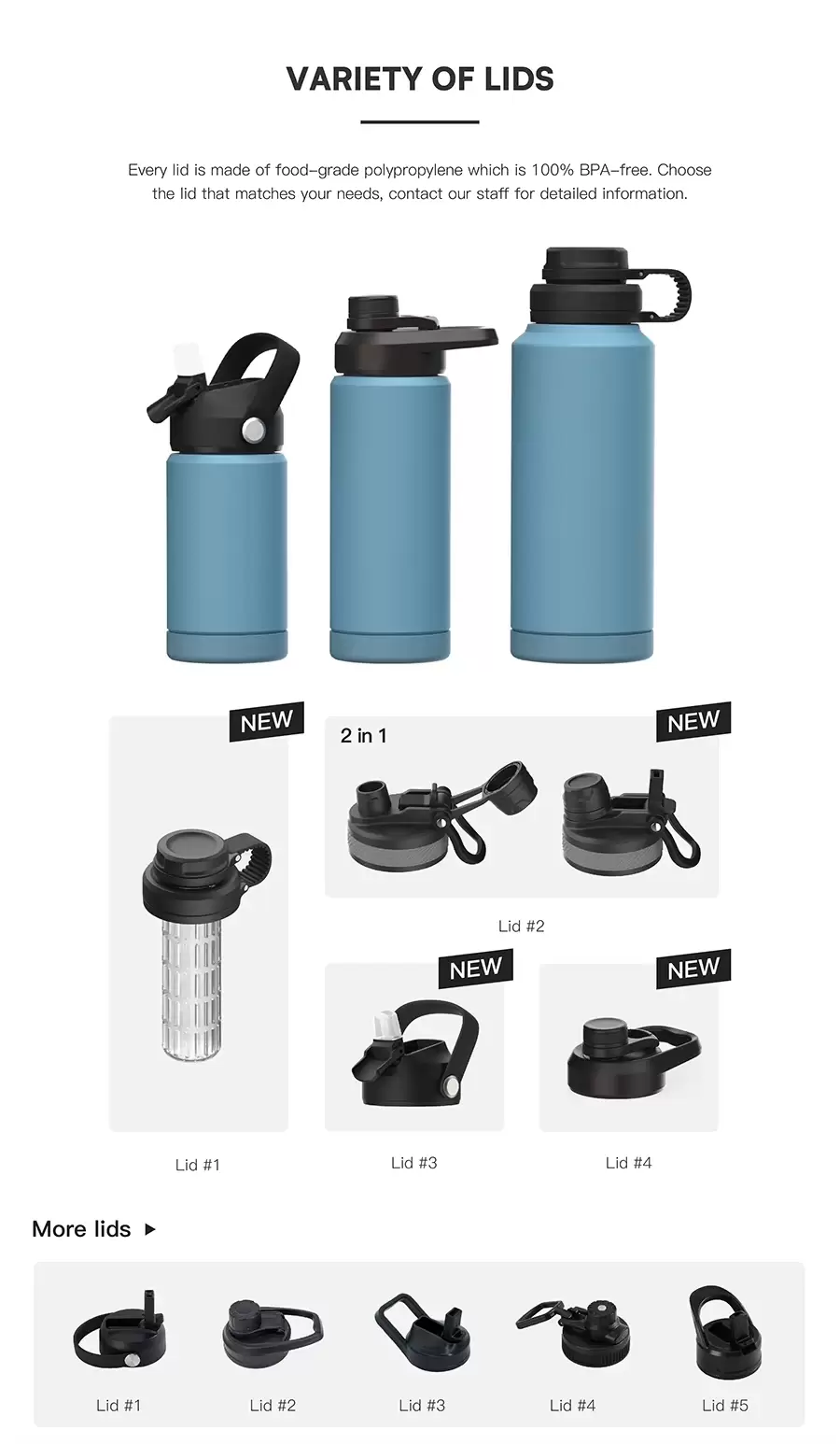 black stainless steel water bottle