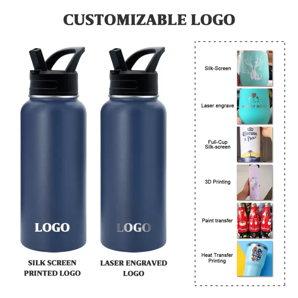 matte black stainless steel water bottle