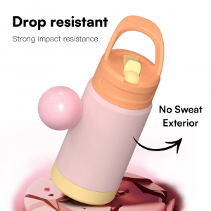 12oz kids water bottle with straw