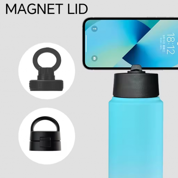 custom stainless steel MagSafe water bottle,MagSafe water bottle with storage,personalized stainless steel water bottle,reusable MagSafe bottle,customizable water bottle with storage,eco-friendly stainless steel water bottle.