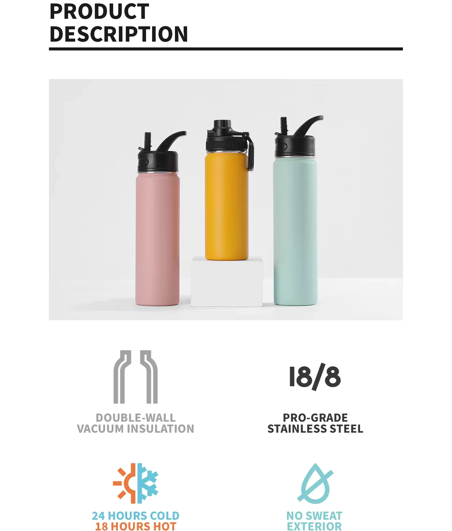 stainless steel reusable water bottle