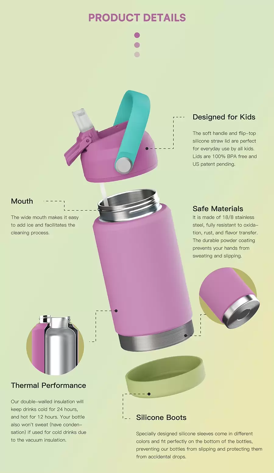 personalised childrens water bottle with straw