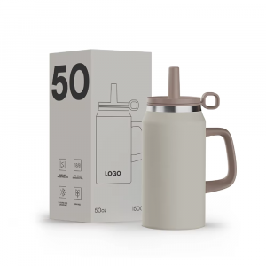 custom tumbler with handle and straw