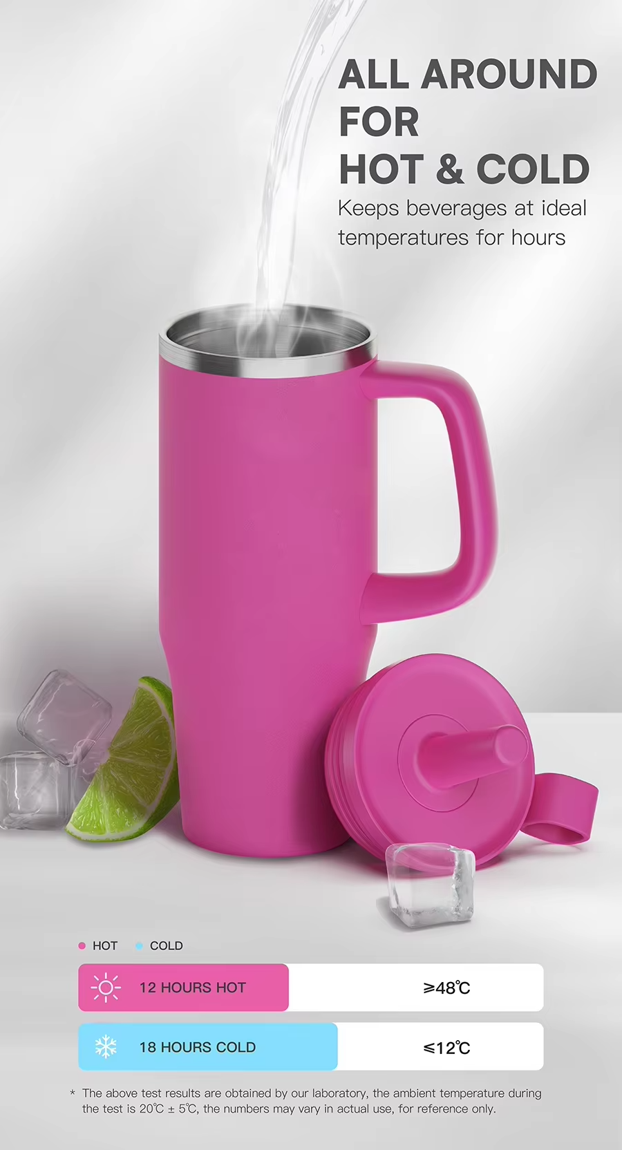 custom tumbler with handle and straw