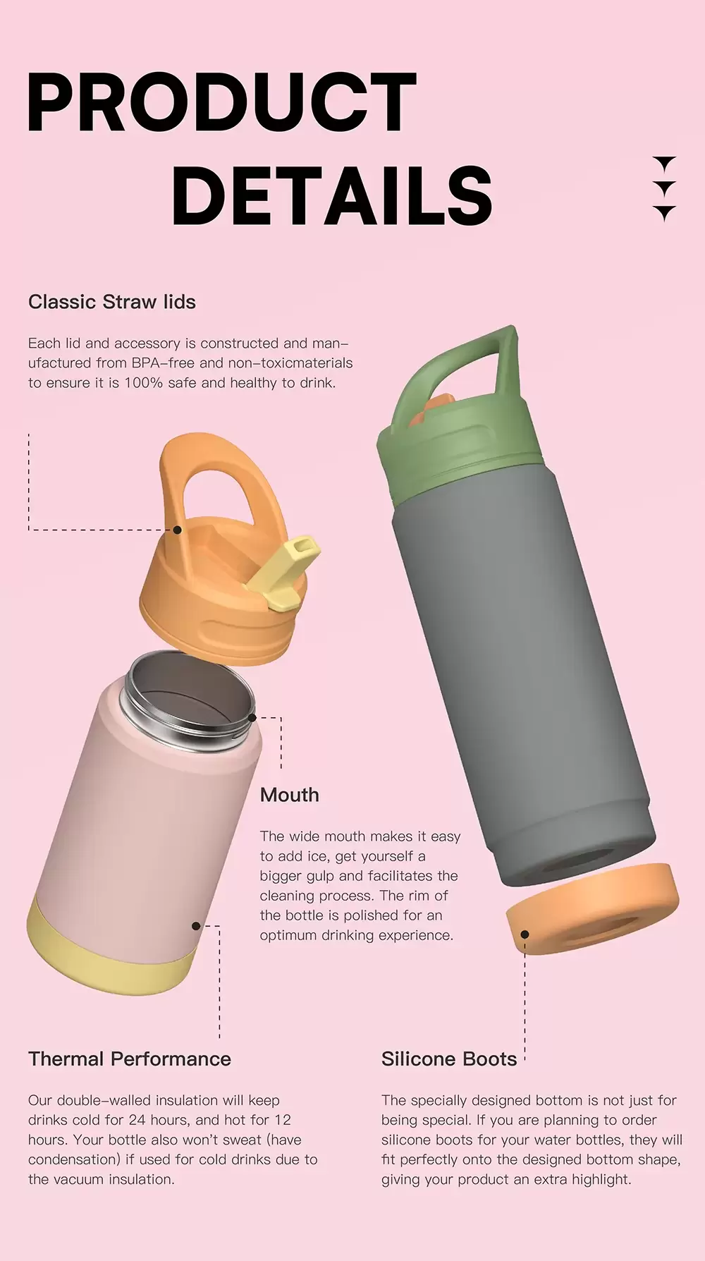 12oz kids water bottle with straw