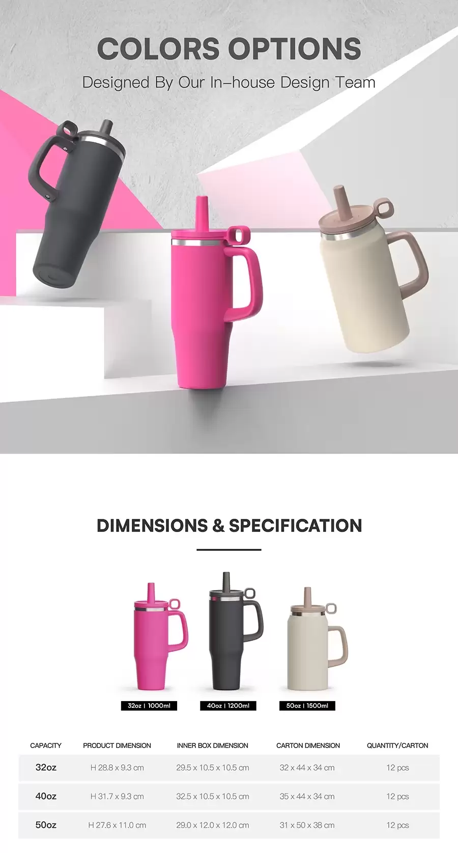 custom tumbler with handle and straw