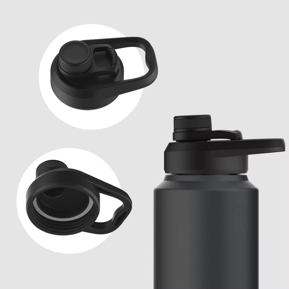 black stainless steel water bottle