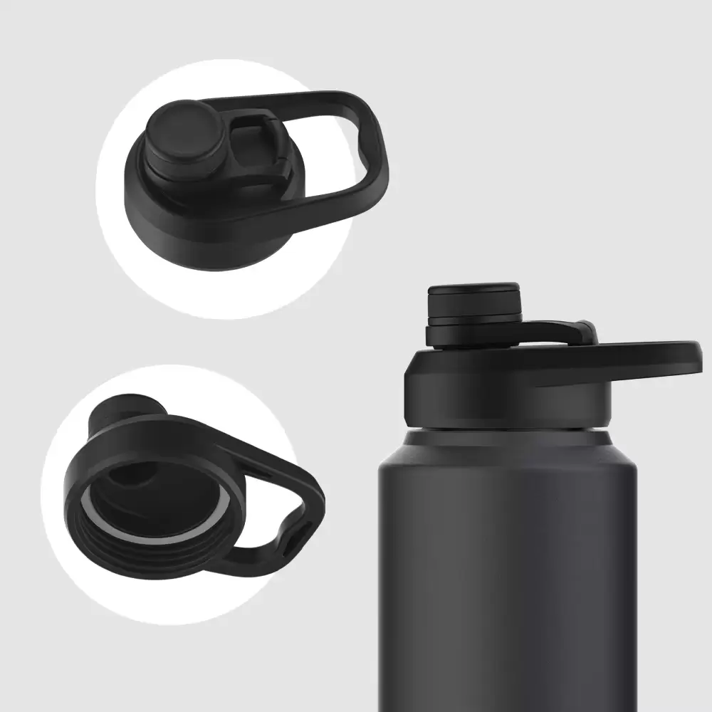 black stainless steel water bottle