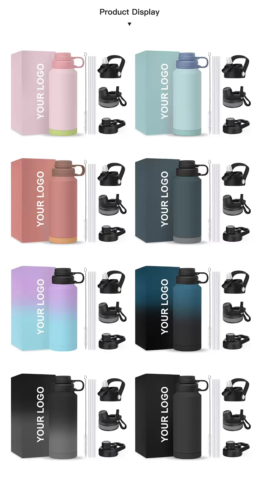 black stainless steel water bottle