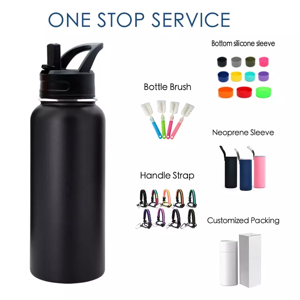 matte black stainless steel water bottle