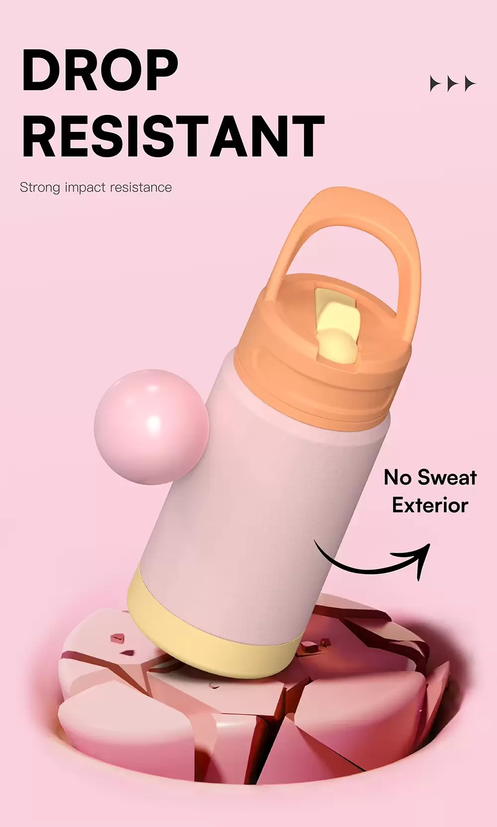 12oz kids water bottle with straw