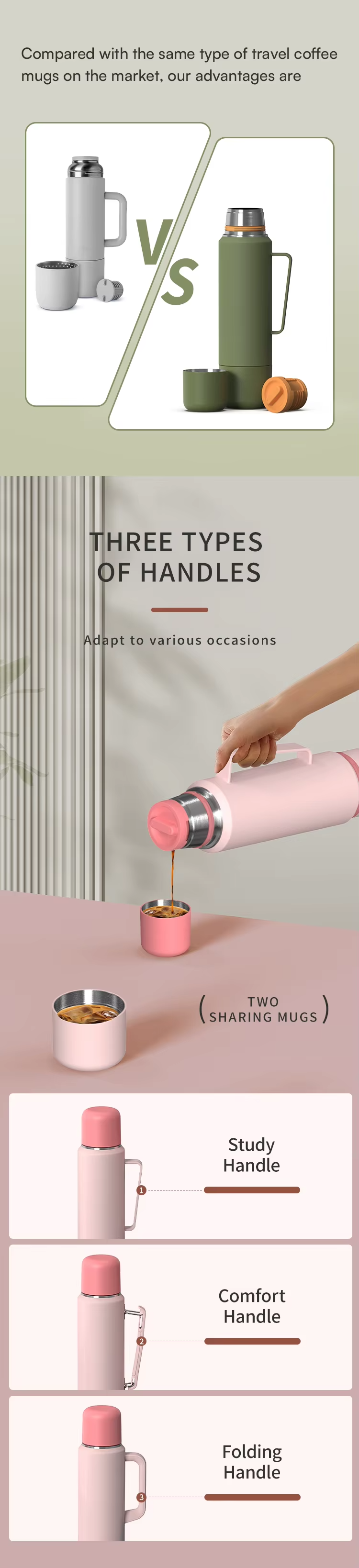 insulated water bottle with handle