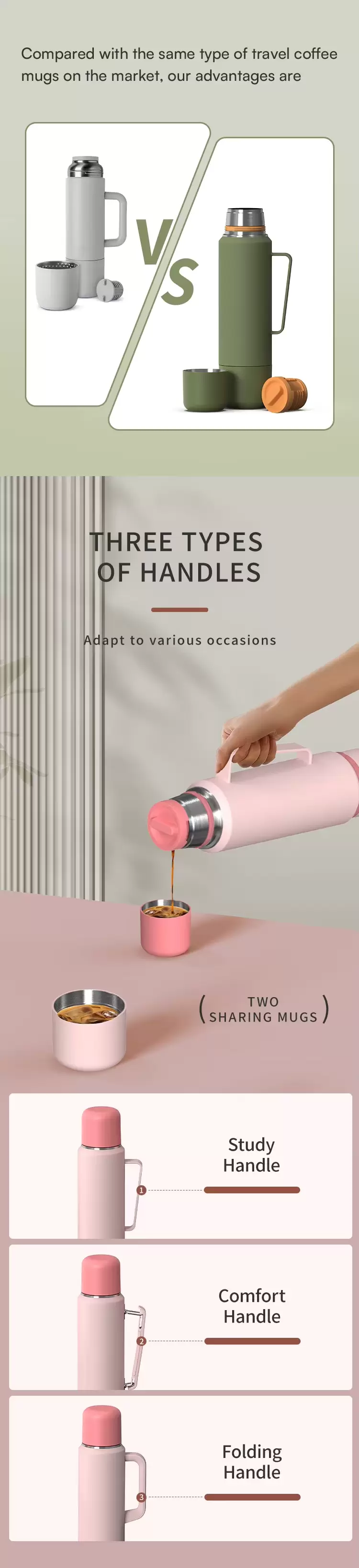 insulated water bottle with handle