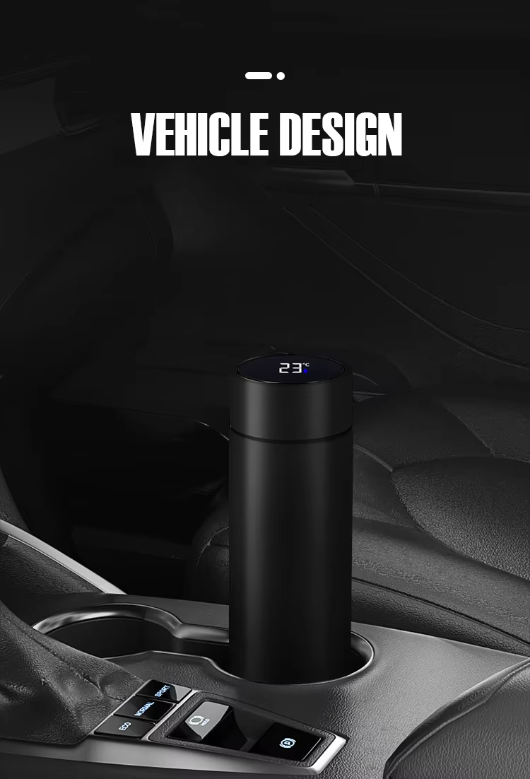 private label stainless steel smart water bottle with lcd temperature display