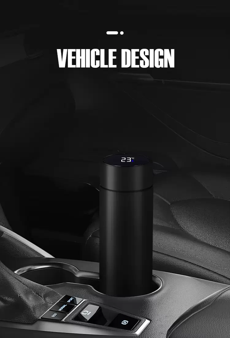 private label stainless steel smart water bottle with lcd temperature display