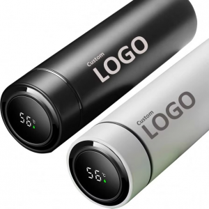 private label stainless steel smart water bottle with lcd temperature display