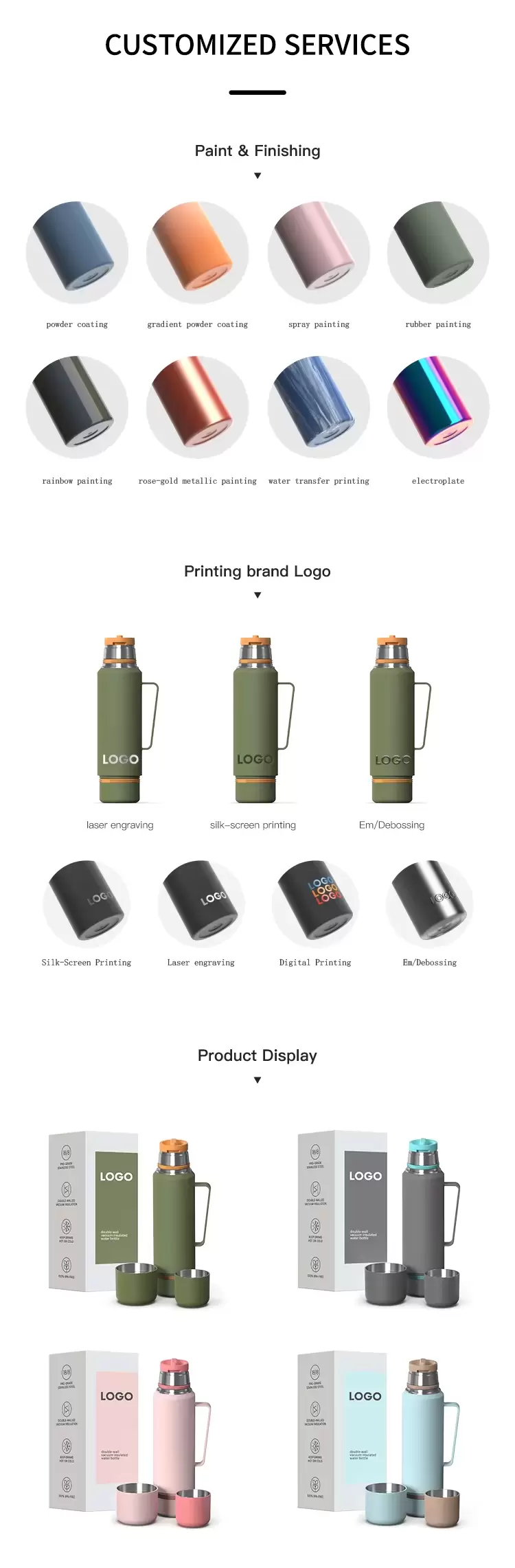 insulated water bottle with handle