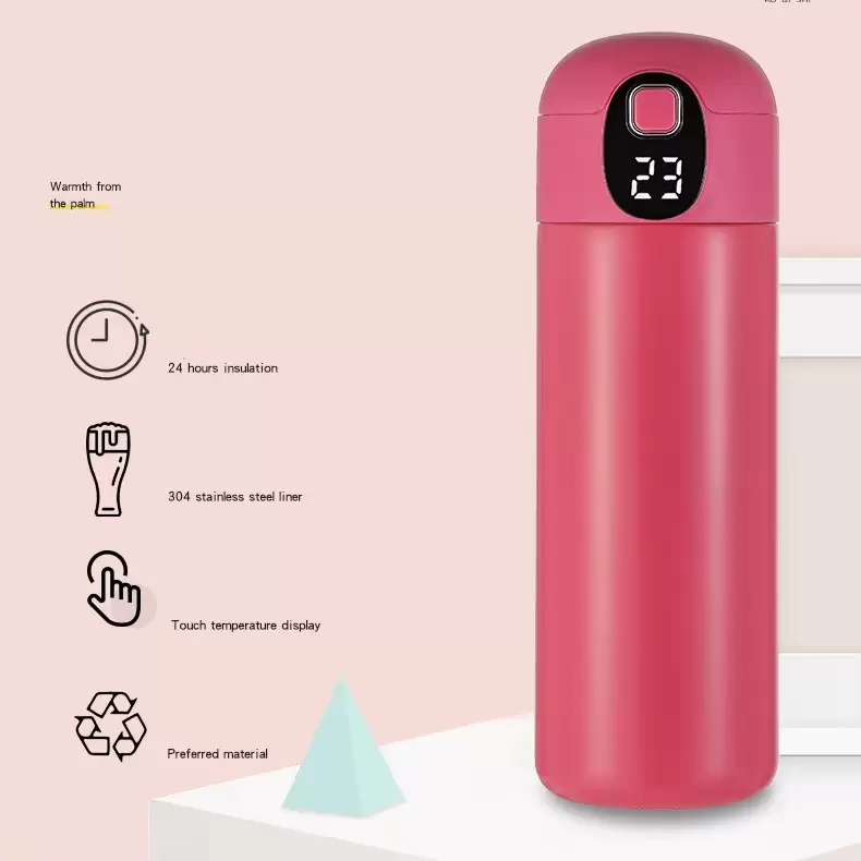 thermos water bottle with temperature display