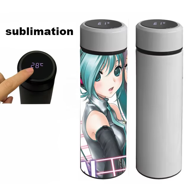 private label stainless steel smart water bottle with lcd temperature display