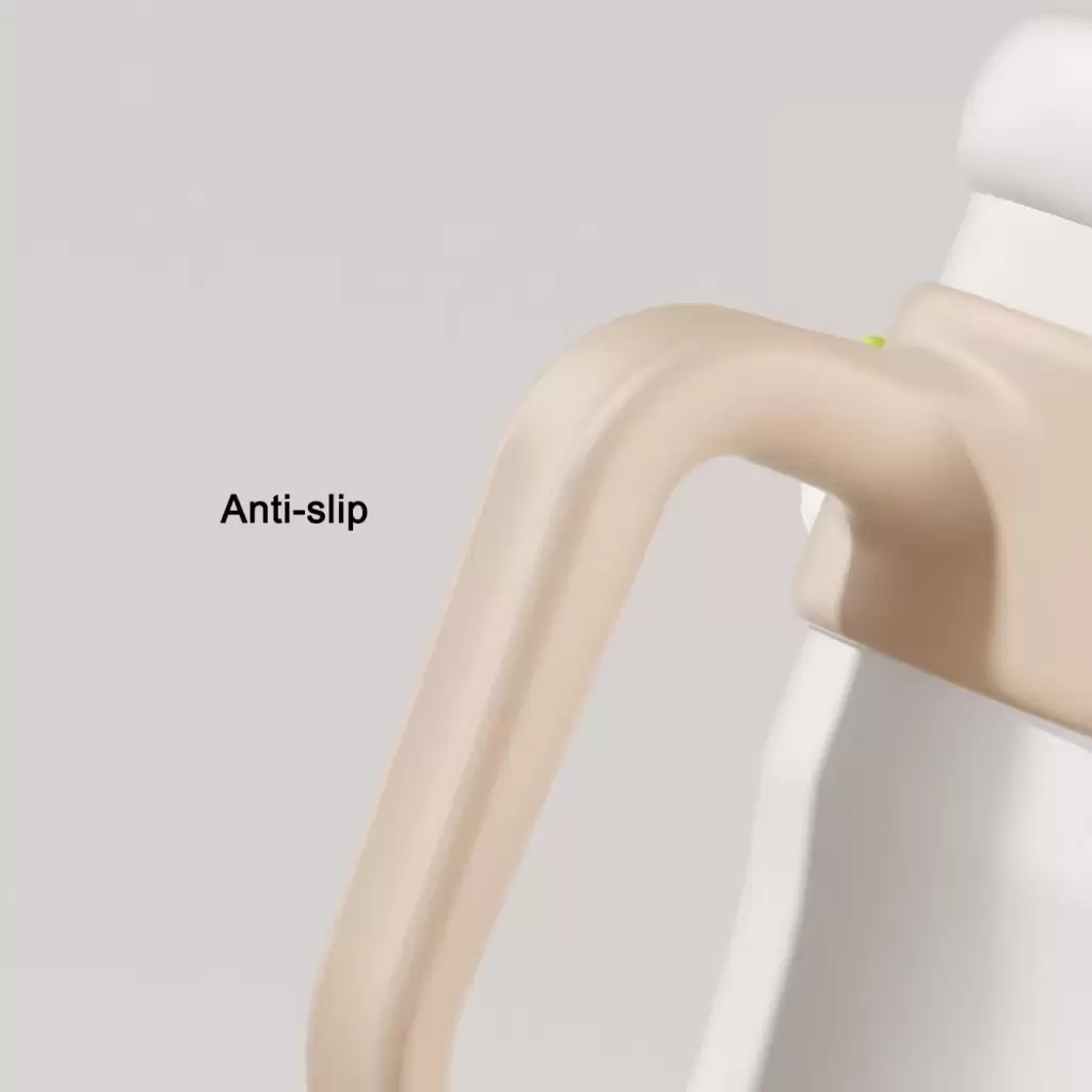 large tumbler with handle and straw