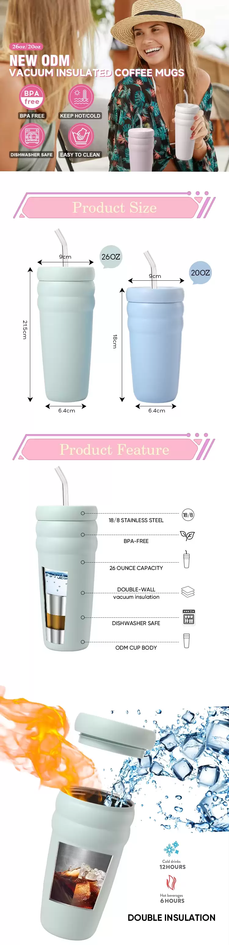 stainless steel direct drinking coffee tumblers