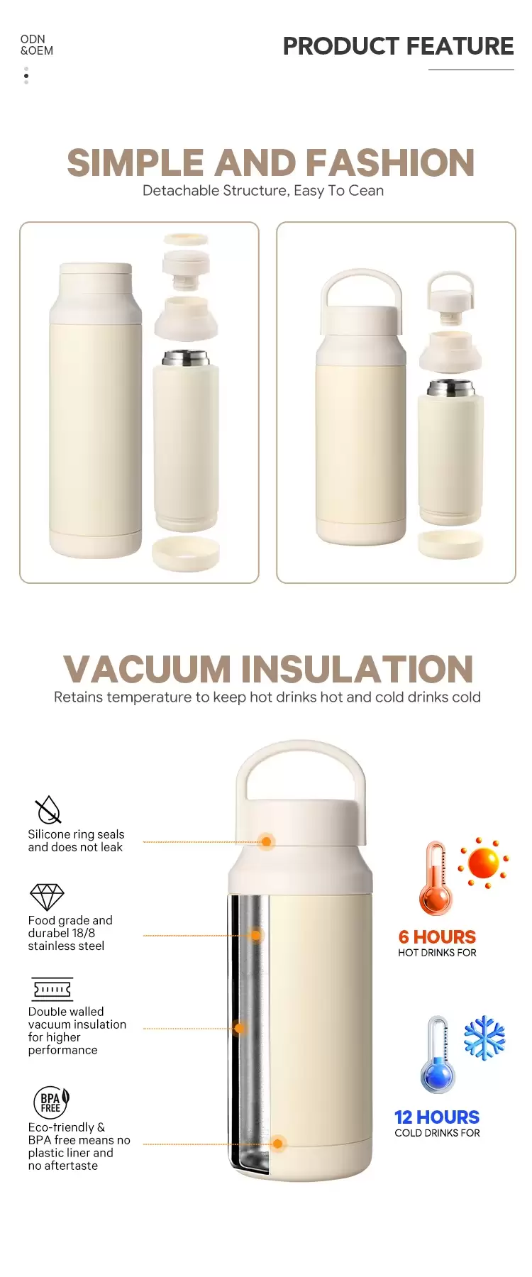 custom logo insulated water bottle