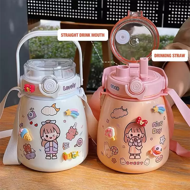 childrens insulated water bottle with straw